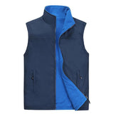 Mens Fleece Reversible Vest Blue / L Vests