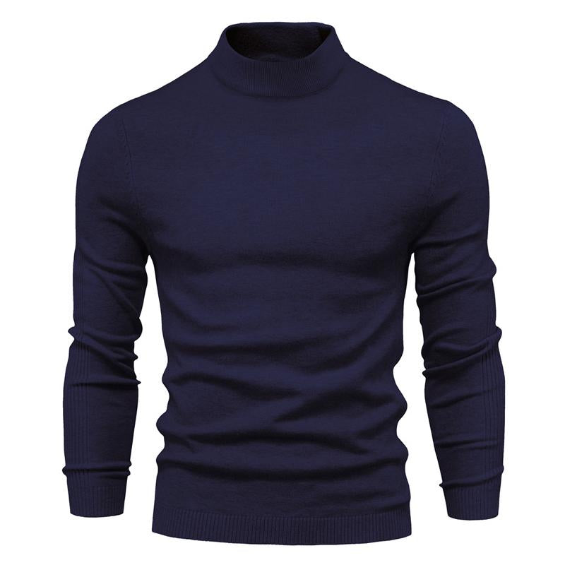 Men's Solid Color Turtleneck Pullover Knit Sweater 47281568X