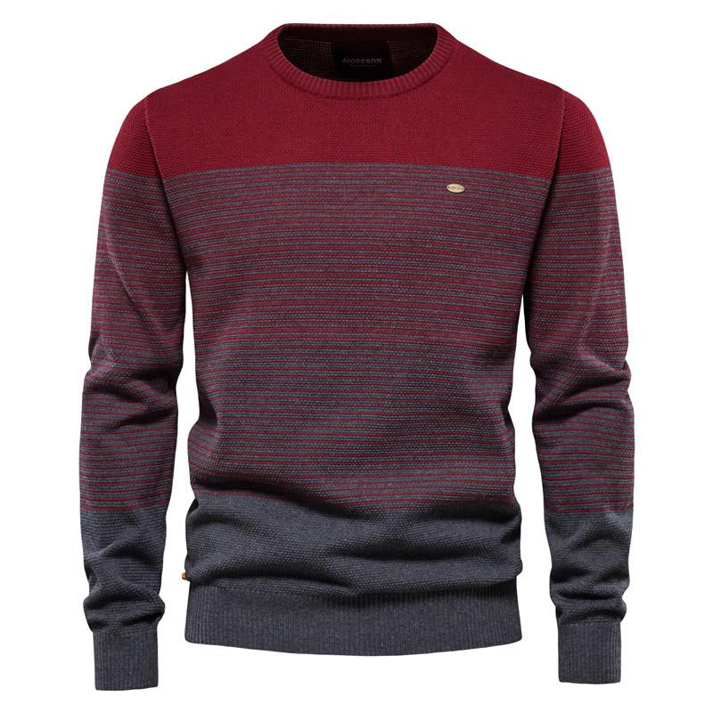 Maglione a righe con scollo a giro vintage da uomo 31690461X