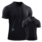 Men's Solid Color Hooded Short-Sleeved Quick-Drying T-Shirt 94189862Y