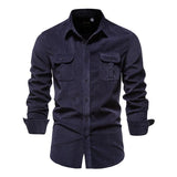 Mens Vintage Corduroy Shirt 86503503X Navy / M Shirts & Tops