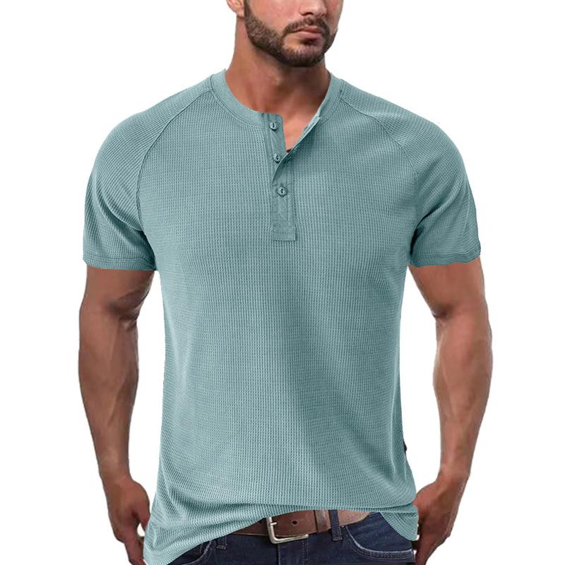 Maglietta Henley a maniche corte Tough Guy da uomo 46765611X