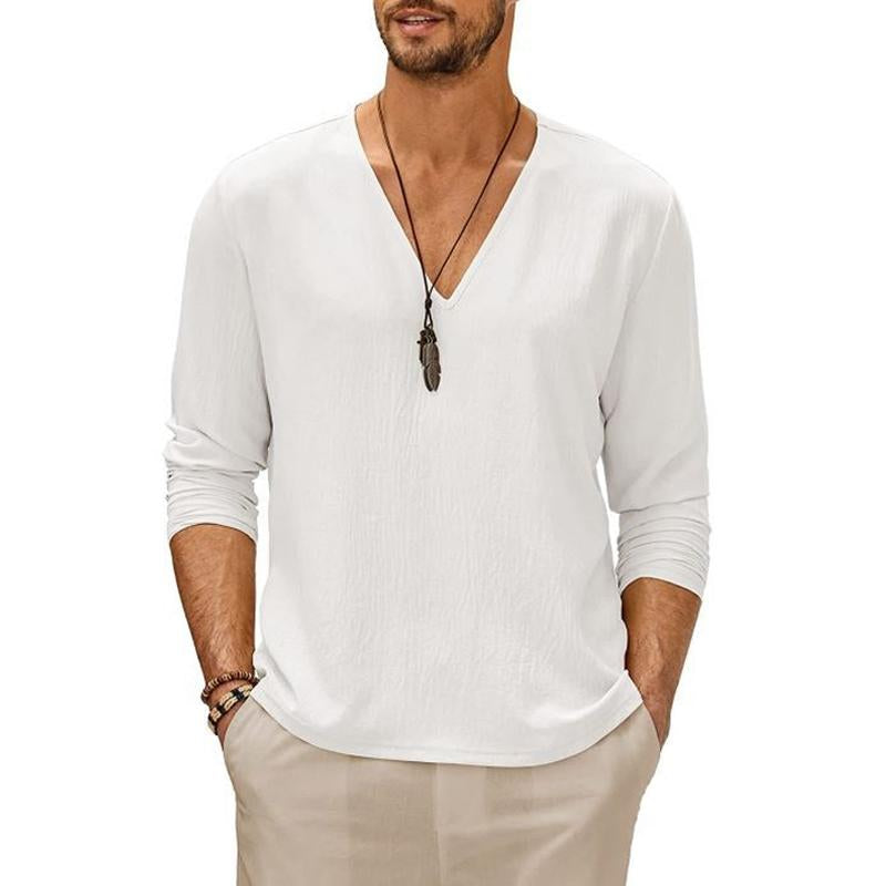 Men's Solid Color Long Sleeve T-Shirt 29575416Y