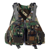 Mens Outdoor Multifunctional Sea Fishing Lifesaving Vest 31685293M Green Camouflage / Free Vests