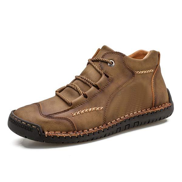 Mens Vintage Leather Boots 51617820 Khaki / 6 Shoes