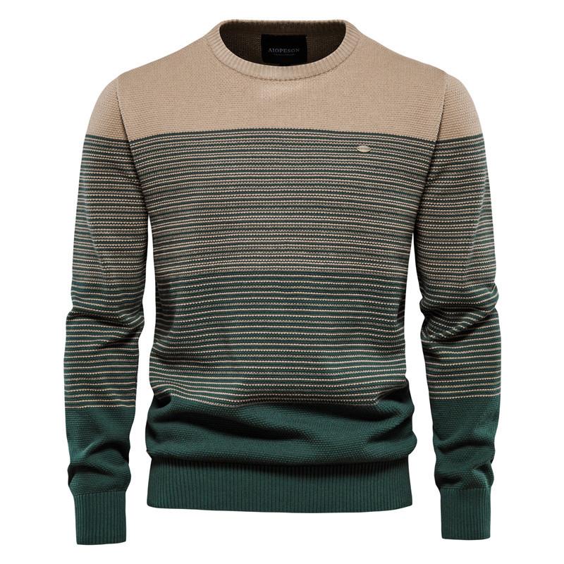 Maglione a righe con scollo a giro vintage da uomo 31690461X