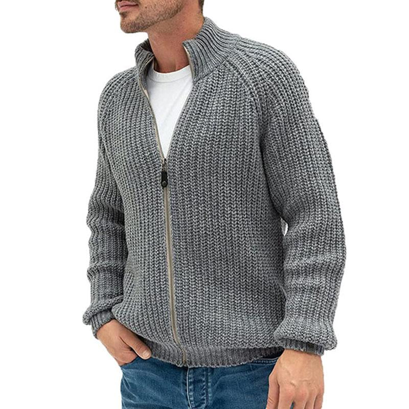 Men's Casual Zip Turtleneck Knit Cardigan 64602251M