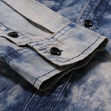 Men's Vintage Wash Long Sleeve Denim Shirt 48718428X