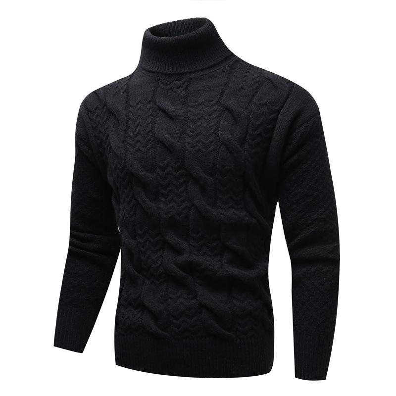 Men's Turtleneck Jacquard Long Sleeve Knitted Sweater 24165461M