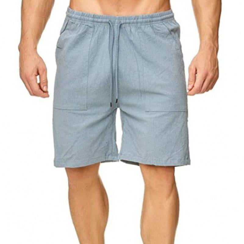 Men's Sports Casual Solid Color Drawstring Lace-Up Shorts 08057330Y