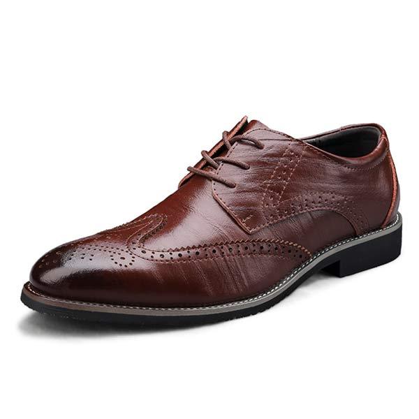Mens Brogue Formal Leather Shoes 03039665 Brown / 6 Shoes