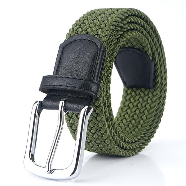 Mens 3.4Cm Woven Elastic Elastic Belt Army Green / 105Cm Belts