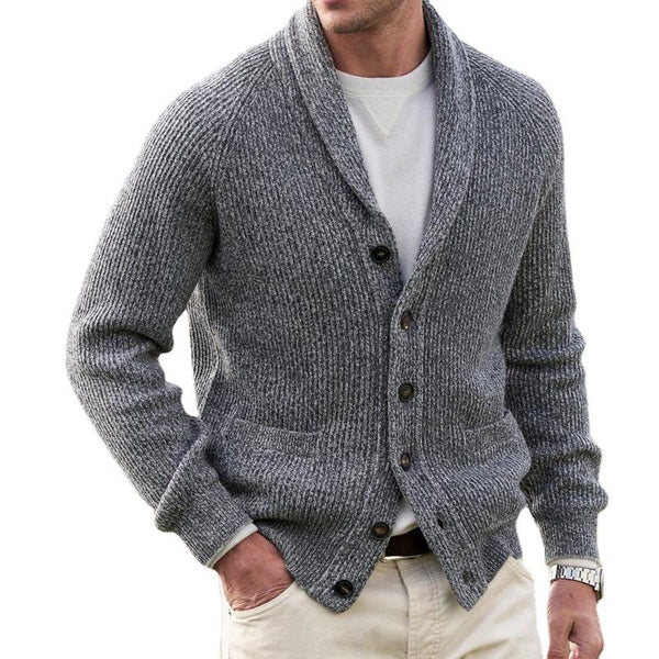 Men's Lapel Cardigan Button Knit Sweater 40231723X