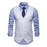 Mens Plain Print V-Neck Dress Vest 94317846M White / S Vests