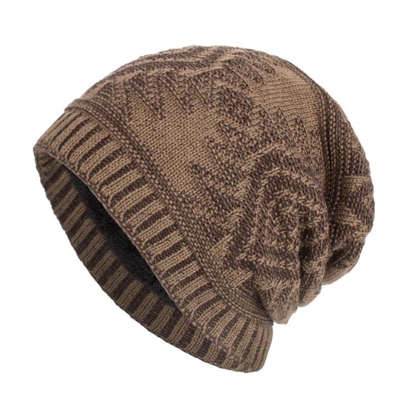 Bonnet tricoté chaud en polaire pour homme 96256194Y