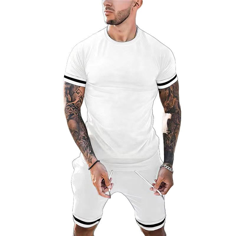 Men's Sports Casual Short Sleeve Shorts Set 46838955M