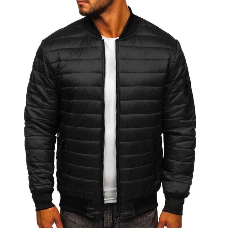 Men's Cotton Padded Jacket with Rhombic Stand Collar 07814815X
