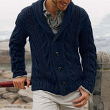 Men's Lapel Button Knit Sweater Cardigan 09983267M