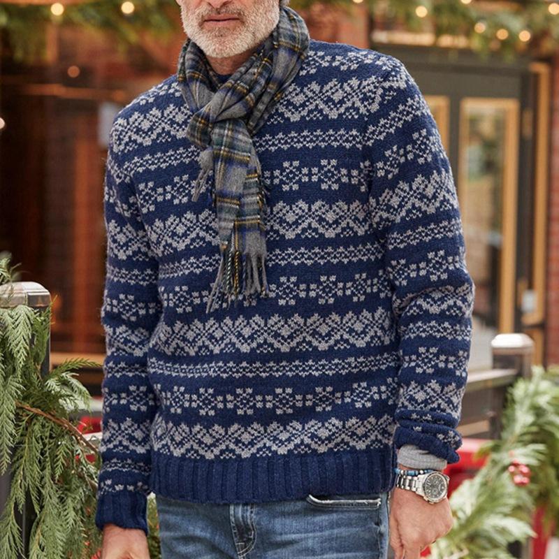 Herre temperament Langermet genser Jacquard Bunngenser