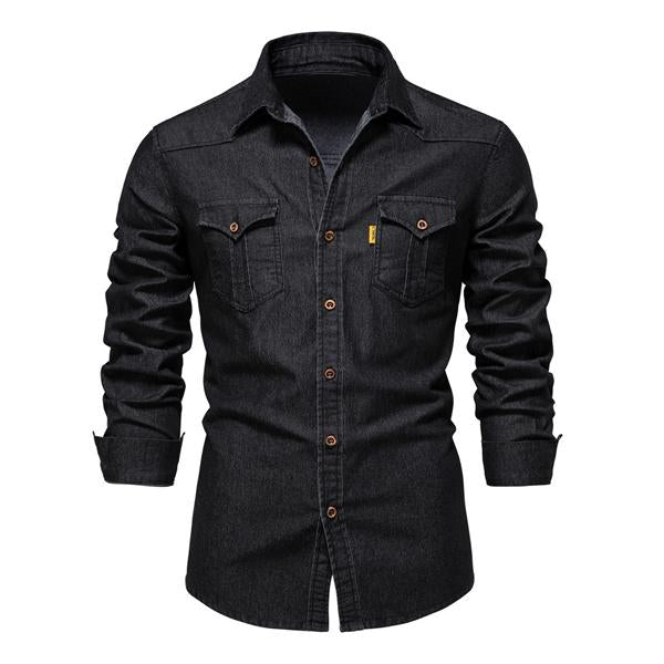 Mens Vintage Denim Shirt 55864663X Black / S Shirts & Tops
