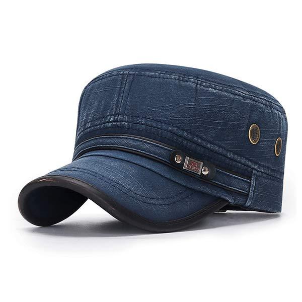 Mens Leather Brim Vintage Hat 86827533W Navy Hats