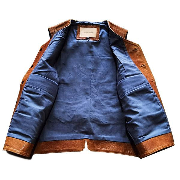 Mens Vintage Single Breasted Leather Vest M40 Vests