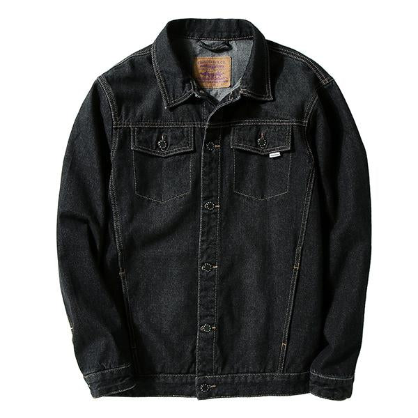 Mens Loose Casual Classic Denim Jacket 84177810M Black / M Coats & Jackets