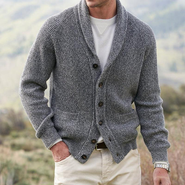 Men's Lapel Cardigan Button Knit Sweater 40231723X