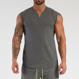 Men's Solid Color V-neck Sports Men's Sleeveless Tank Top 17857778X