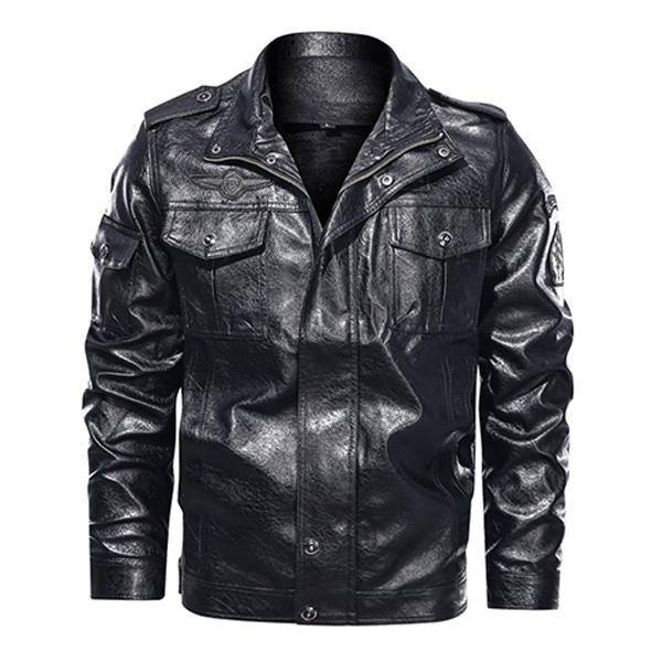 Mens Casual Leather Jacket 17511848M Black / M Coats & Jackets