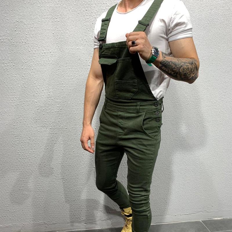 Einfarbiger Jeans-Overall für Herren 01703561X