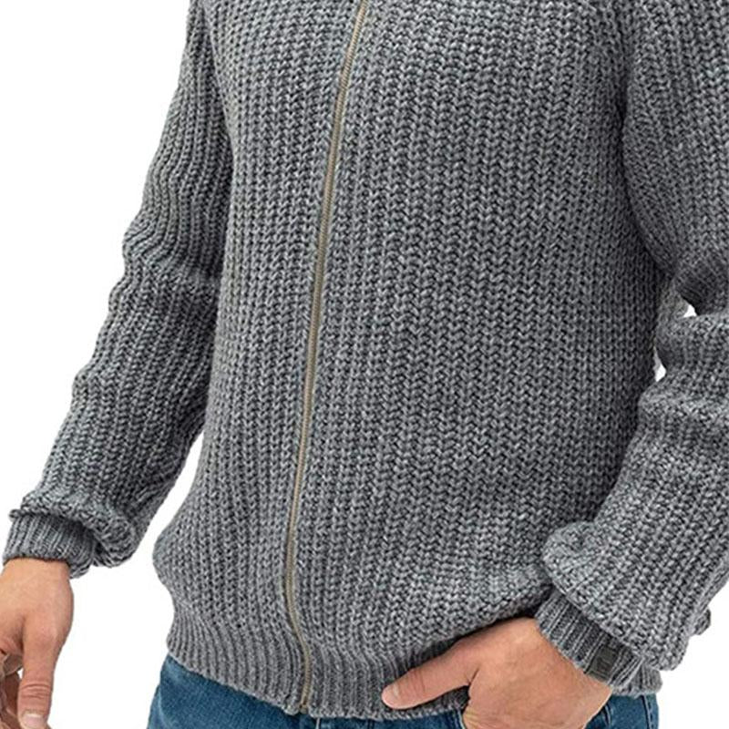 Men's Casual Zip Turtleneck Knit Cardigan 64602251M