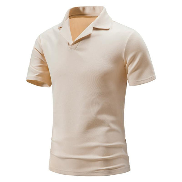 Men's Solid Color Short Sleeve Polo T-Shirt 47072291Y