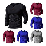 Mens Solid Color Long Sleeve 94029701W Shirts & Tops