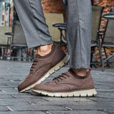 Mens Brogue Casual Leather Shoes 08195238 Dark Brown / 7 Shoes