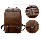 Vintage Business Zip Flap Leather Backpack Bag
