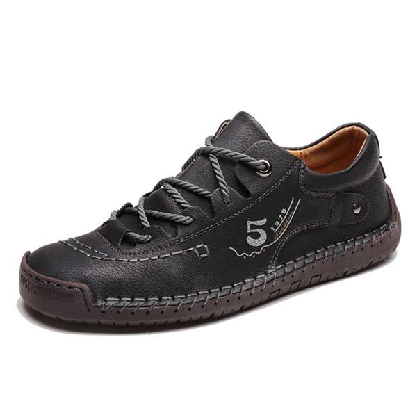 Mens Casual Leather Shoes 37969496 Black / 6 Shoes