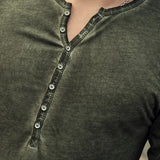 Men's Distressed Vintage Style V-neck Long Sleeve T-Shirt 70724462X