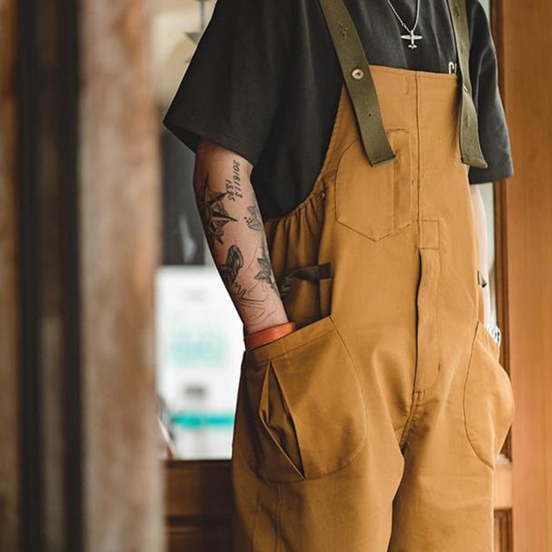 Men's Vintage Loose Cargo Overalls 87669760Y