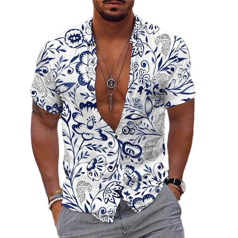 Men's Printed Outdoor Hawaiian Print Shirt 50670763X