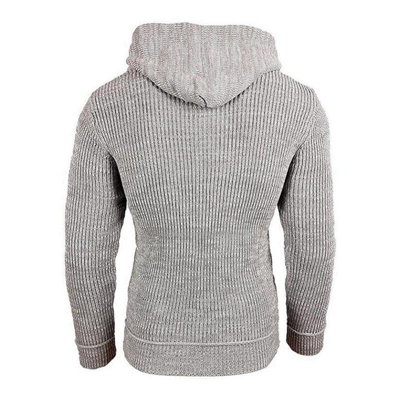 Felpa con cappuccio casual da uomo a maniche lunghe, in maglia, 17002971M