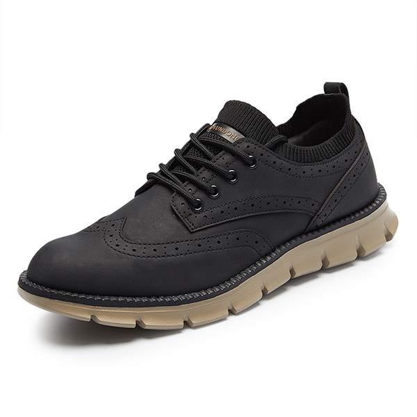 Mens Brogue Casual Leather Shoes 08195238 Black / 7 Shoes
