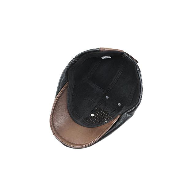 Mens Patchwork Leather Hat Hats