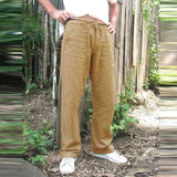 Men's Casual Straight Drawstring Loose Trousers 58622955M