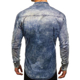 Men's Vintage Wash Long Sleeve Denim Shirt 48718428X
