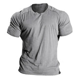 Men's Casual Solid Color Muscle Raglan Short Sleeve T-Shirt 50173874Y