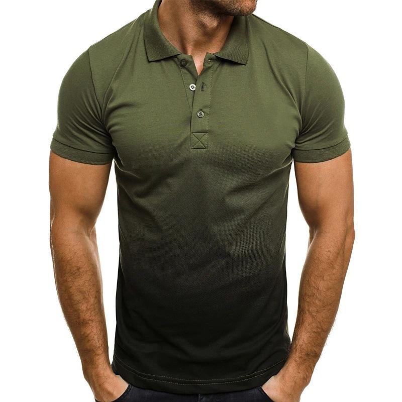 Men's Casual Gradient Print Short Sleeve POLO T-shirt 26429298Y