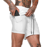 Mens Double Layer Quick Dry Shorts 50261420M White / M