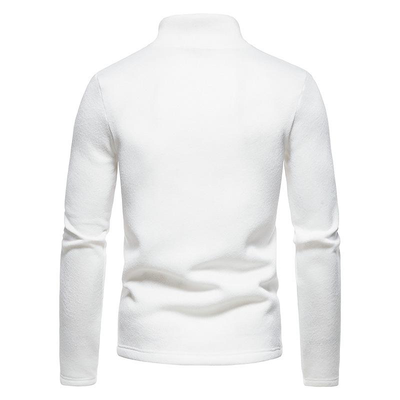 Men's Casual Solid Color Turtleneck Knitted Sweatshirt 54641407M