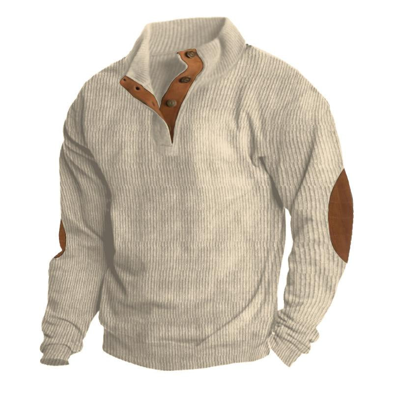 Sweat-shirt à manches longues et col montant pour homme, style décontracté, pour l'extérieur, 35682481X